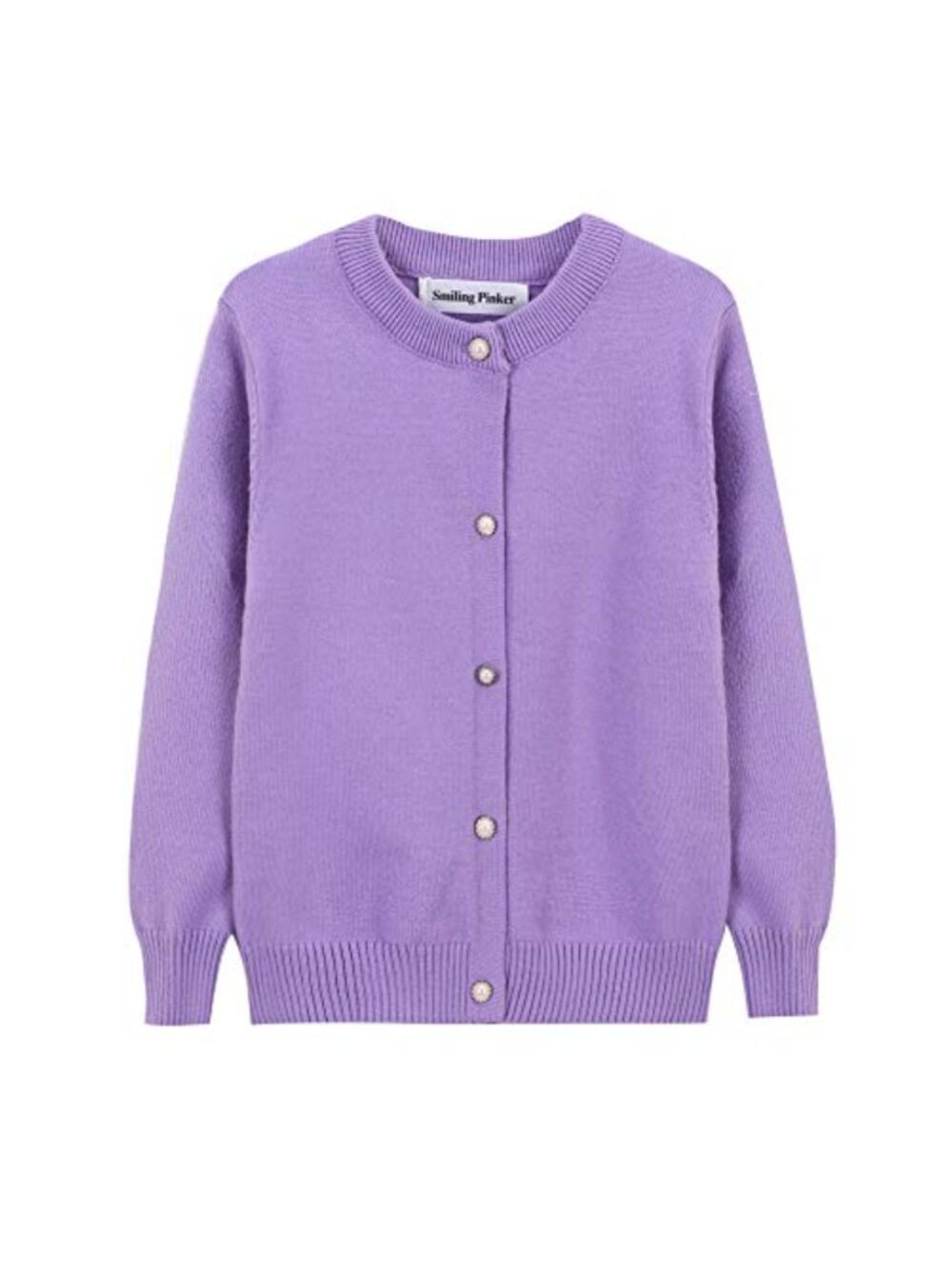 Girls Pearl Button Cardigan Sweater School Uniform Long Sleeve Soft Knit